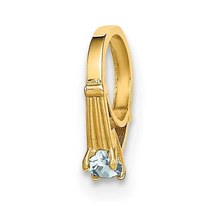 Ring with Light Blue Charm 14k Gold CZ Diamond YC1342, MPN: YC1342, 716838334131