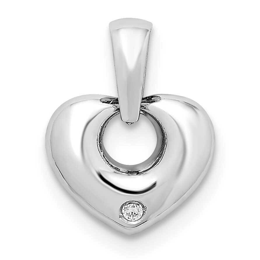 Heart Pendant 14k White Gold CZ Diamond YC1352, MPN: YC1352, 883957952963