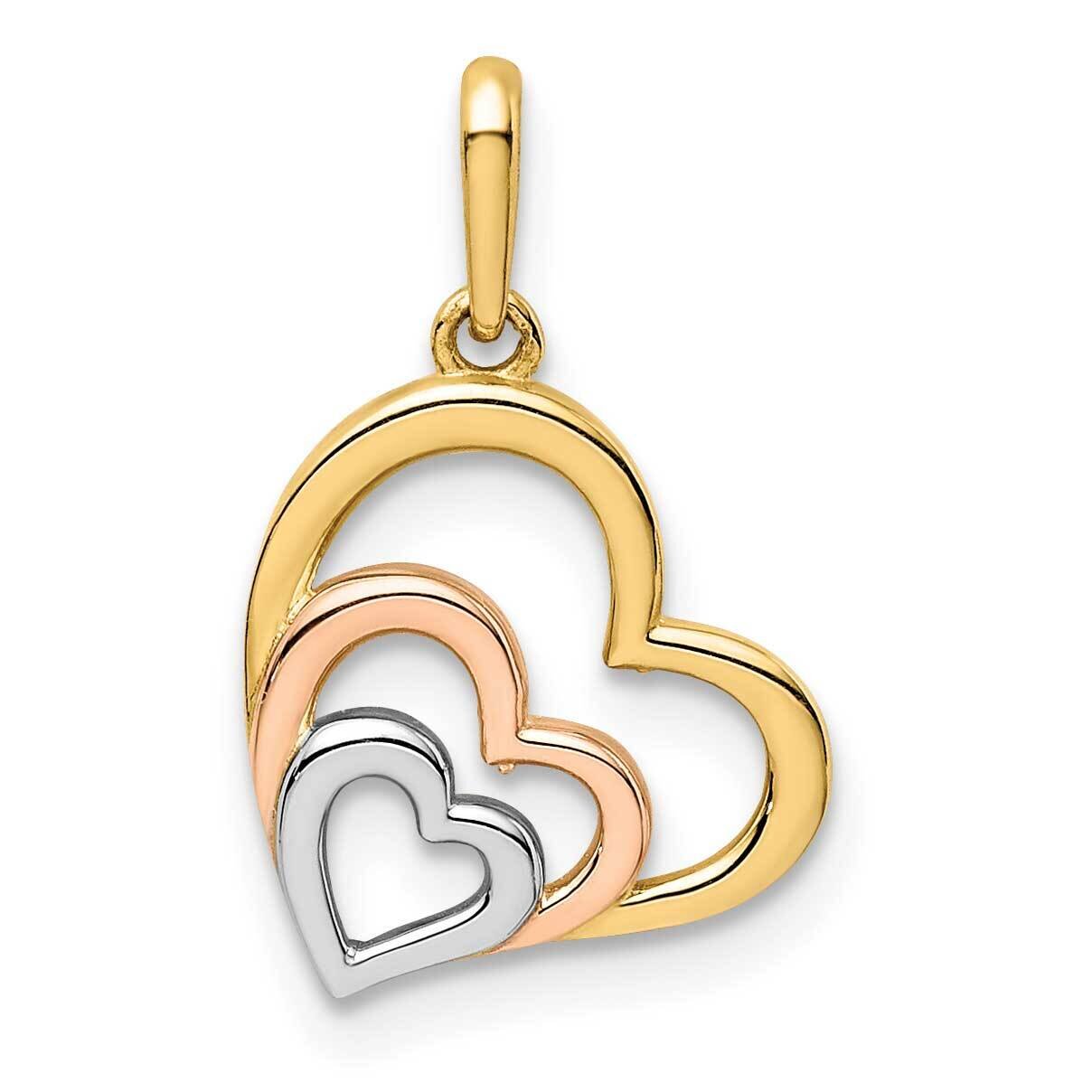 Pink and White Heart Pendant 14k Gold Rhodium YC1359, MPN: YC1359, 883957823096