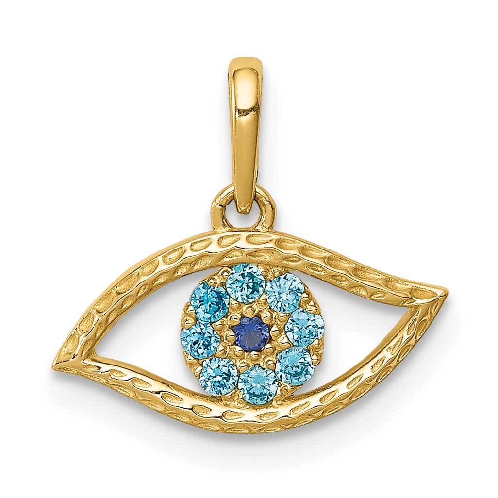 Blue Eye Pendant 14k Gold CZ Diamond YC1362, MPN: YC1362, 883957914251