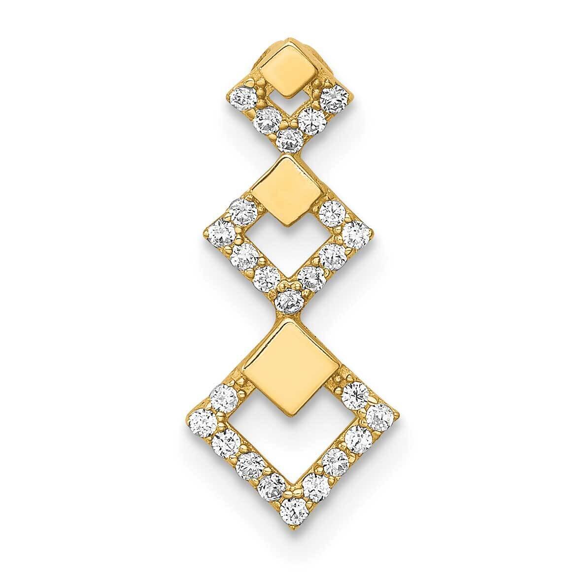 Geometric Tiered Chain Slide Pendant 14k Gold CZ Diamond YC1370, MPN: YC1370, 883957963624