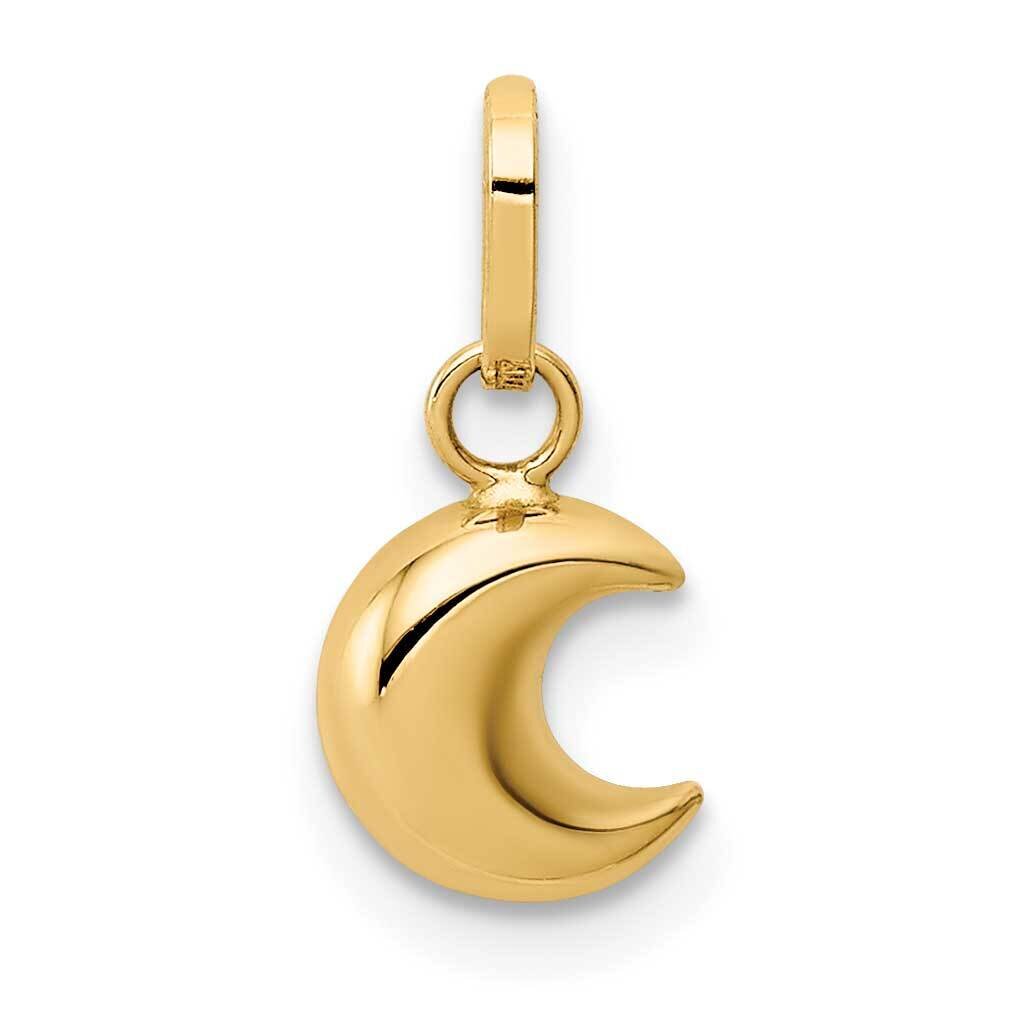 Puffed Moon Charm 14k Gold Polished  YC1382, MPN: YC1382, 191101903069