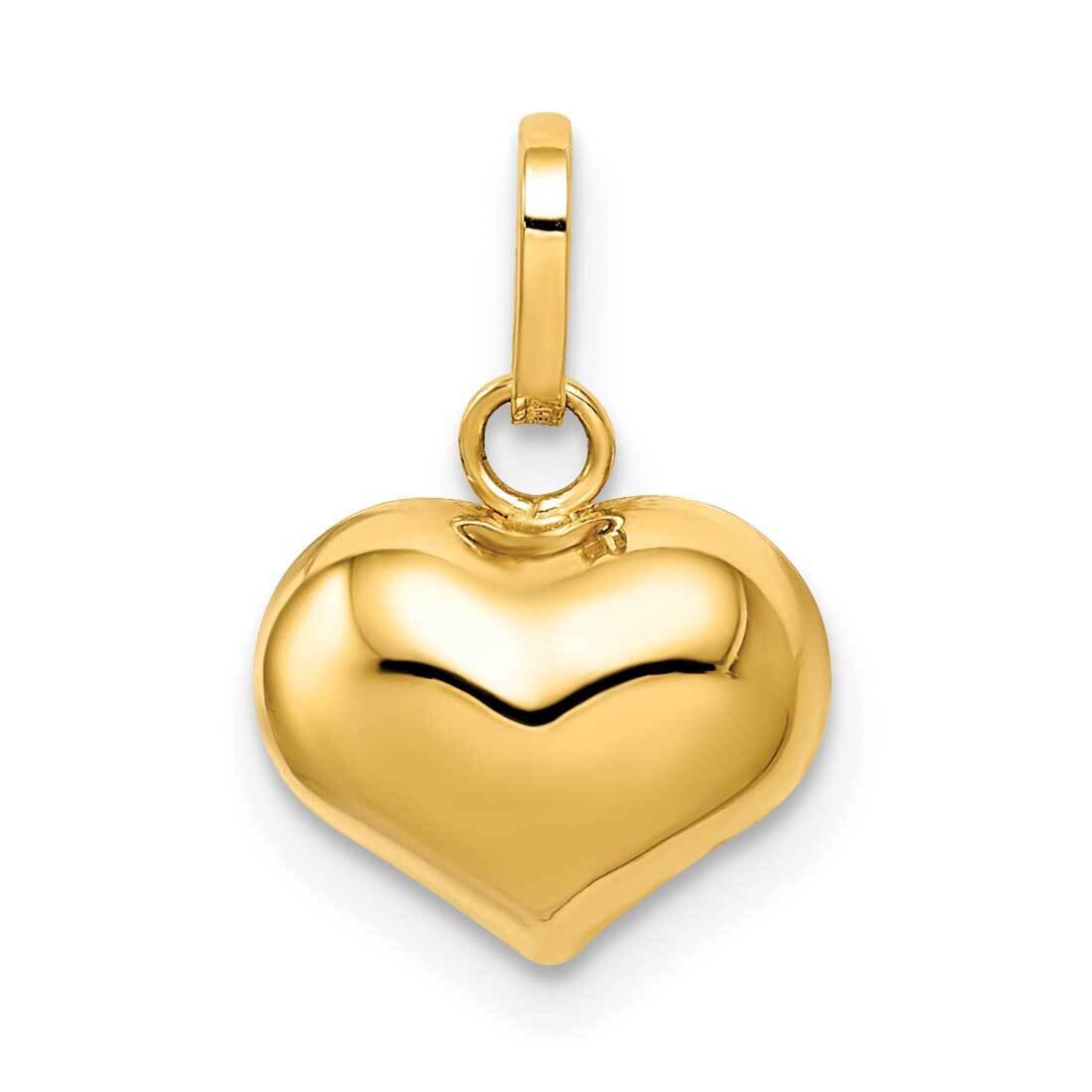 Puffed Heart Charm 14k Gold Polished YC1383