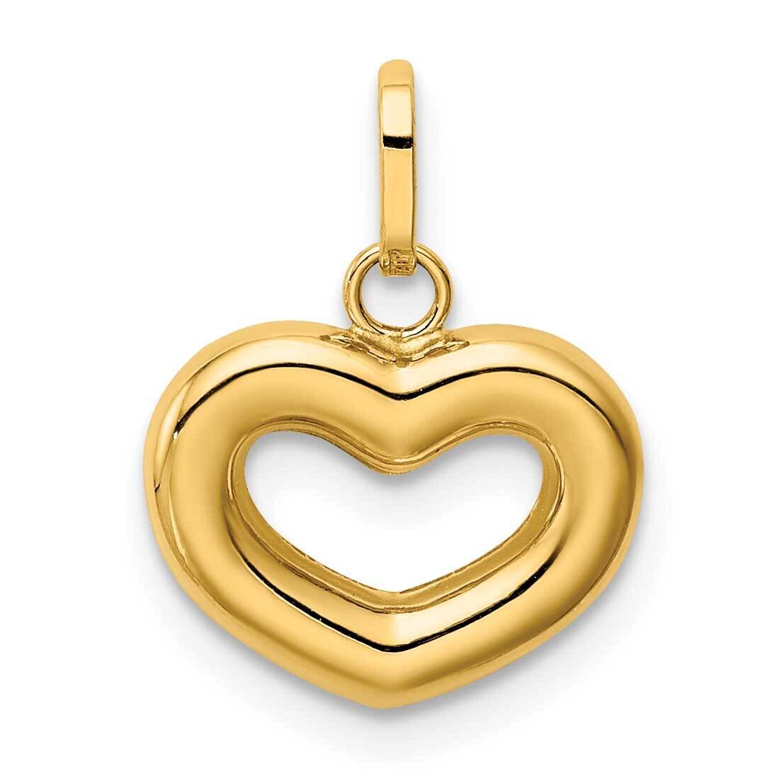Cut-out Puffed Heart Charm 14k Gold Polished  YC1387, MPN: YC1387, 191101903106