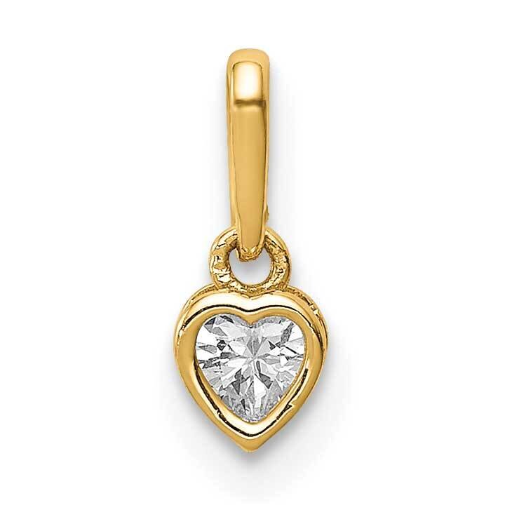 Heart Dangle Pendant 14k Gold CZ Diamond YC1392, MPN: YC1392, 191101902376