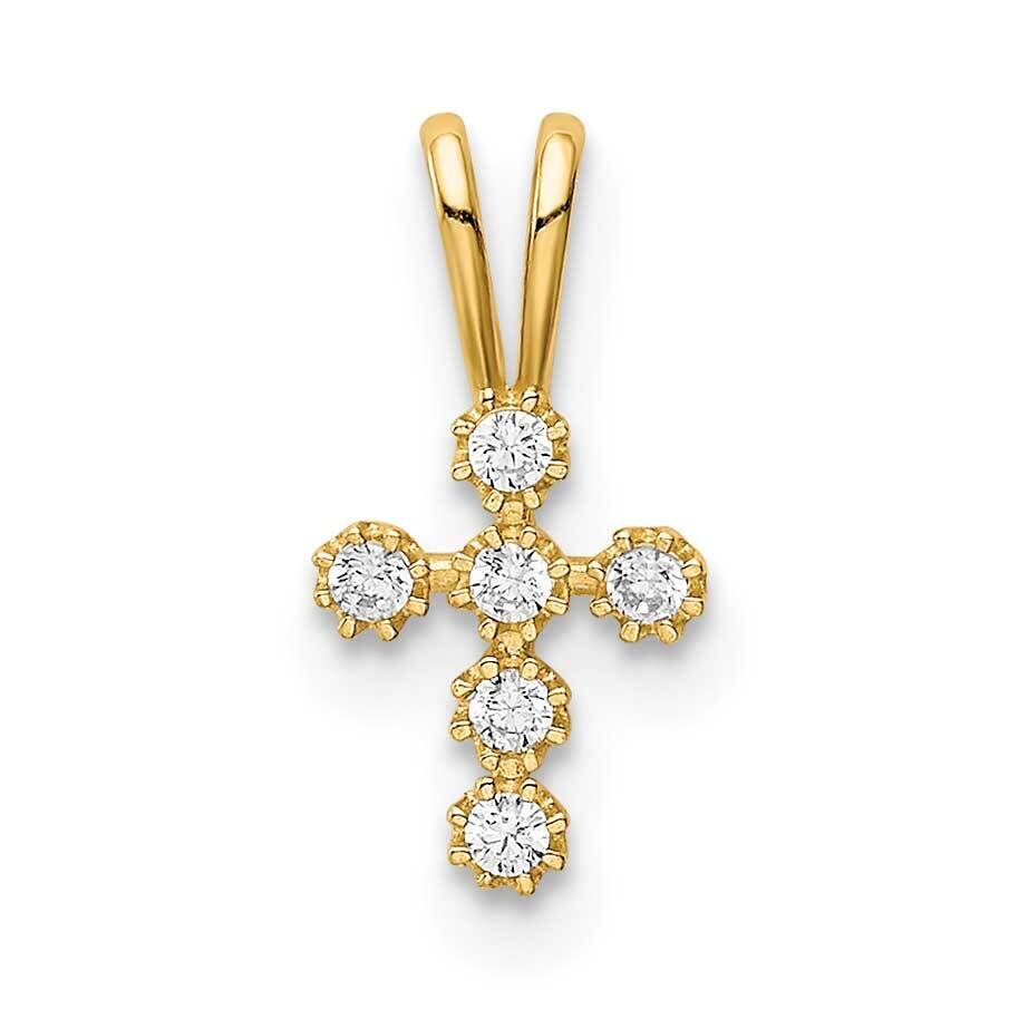 Cross Pendant 14k Gold CZ Diamond YC1400, MPN: YC1400, 883957754802