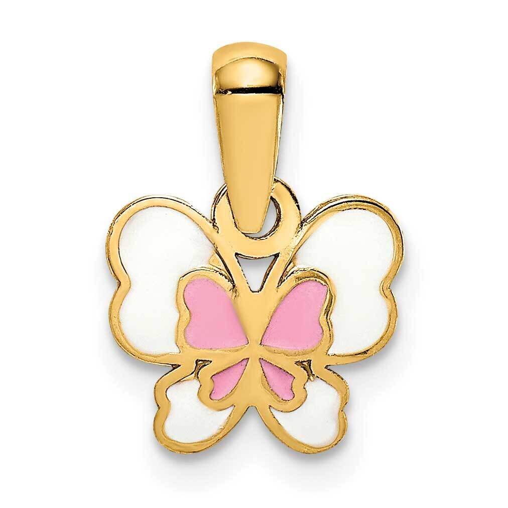 Enamel Pink Butterfly Pendant 14k Gold YC1407, MPN: YC1407, 191101903199