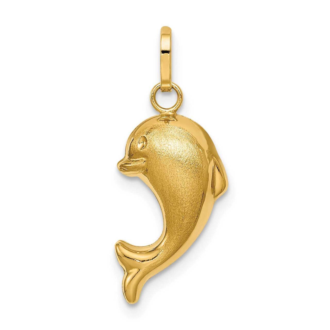 Satin &amp; Polished Fish Charm 14k Gold Hollow YC1426, MPN: YC1426, 191101903373