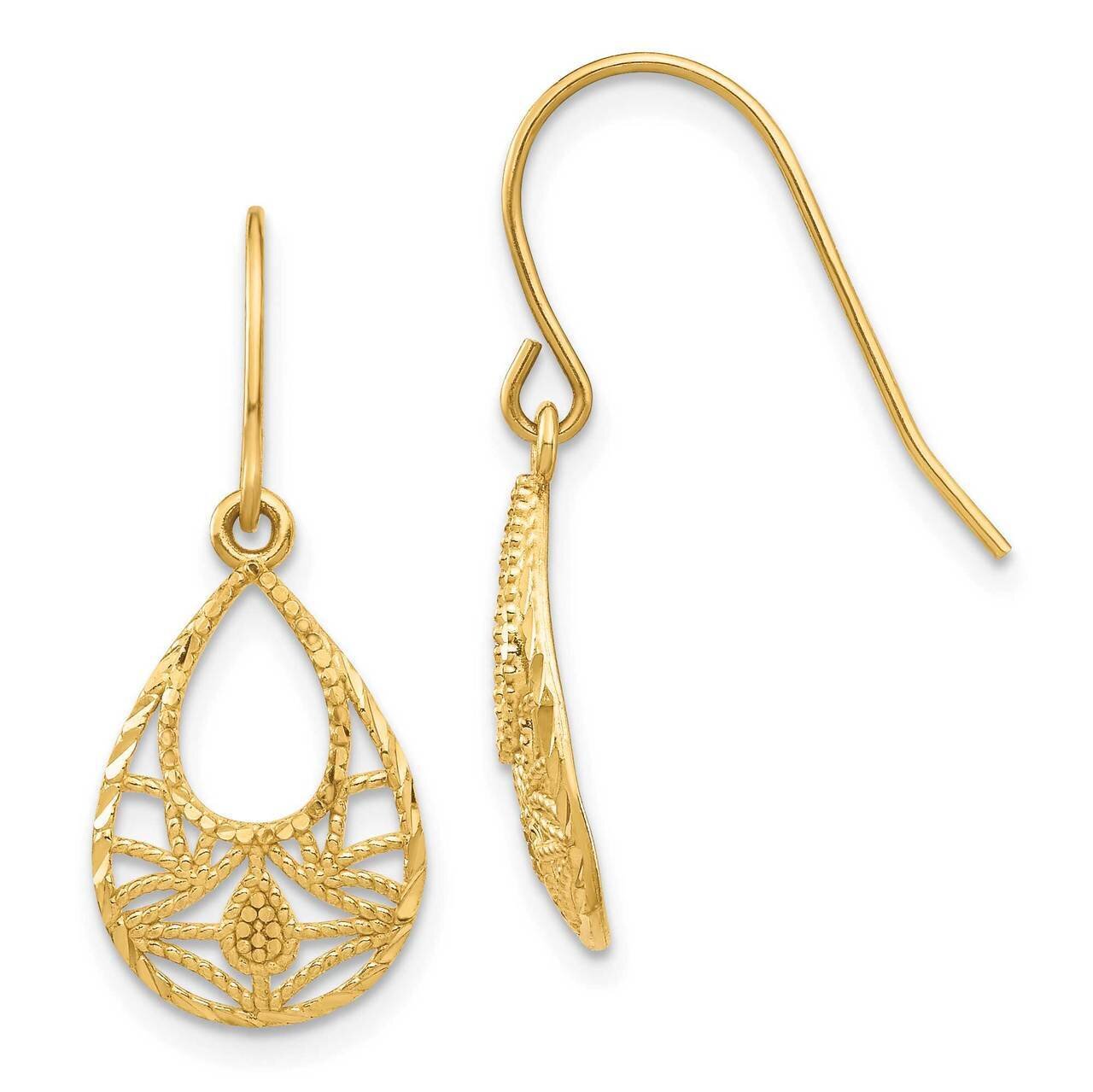 Dangle Earrings 14k Gold Diamond-cut YE1862, MPN: YE1862, 716838333936