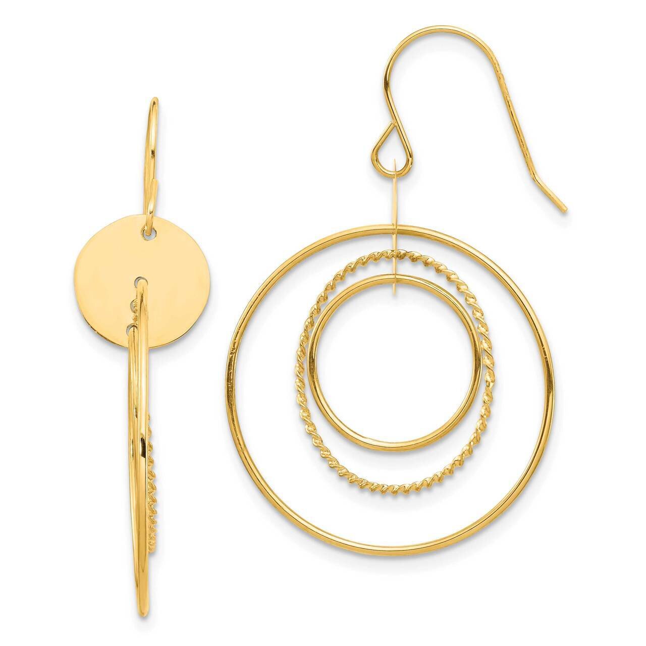 Circle Dangle Earrings 14k Gold YE1893