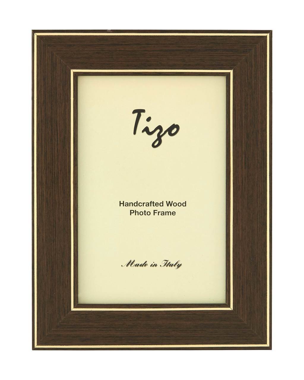 Tizo 5 x 7 Inch Gold Border Brown Wood Picture Frame OSR30BR57, MPN: OSR30BR57,