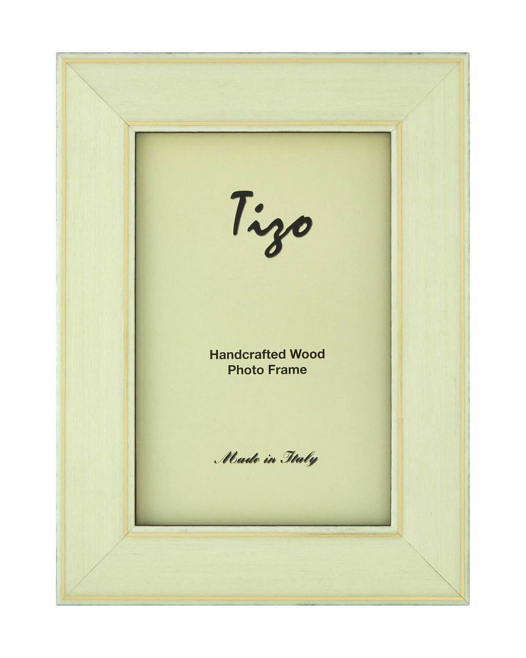 Tizo 4 x 6 Inch Gold Border White Wood Picture Frame OSR30WH46