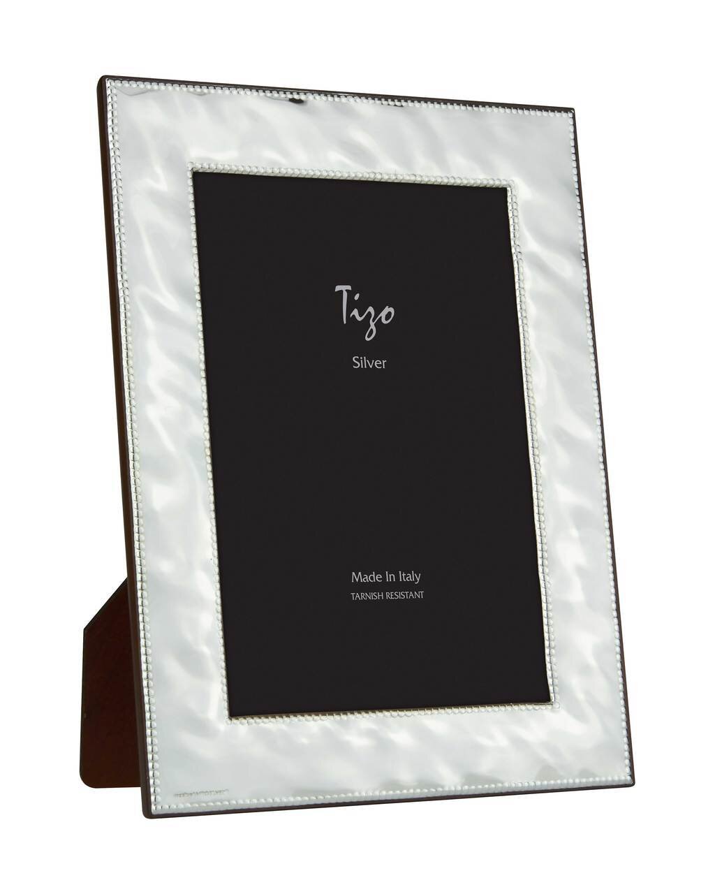 Tizo 8 x 10 Inch Beaded Corner Silverplated Picture Frame 1107-80