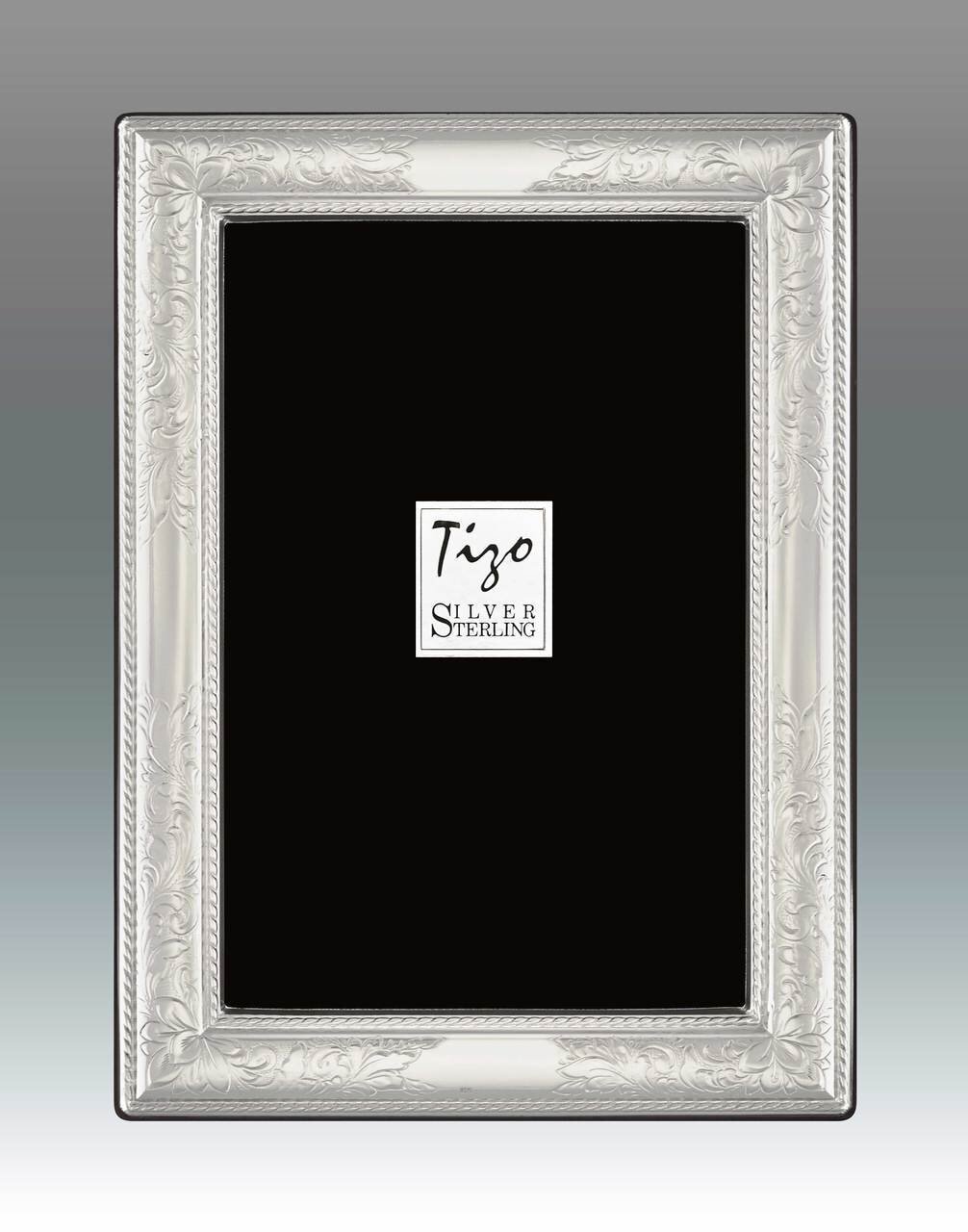 Tizo 5 x 5 Inch Flower Garden Sterling Silver Picture Frame 1801-55, MPN: 1801-55,
