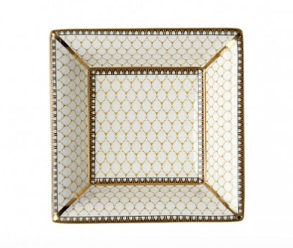 Halcyon Days GC Antler Trellis Ivory Square Tray BCGAT04STN, MPN: BCGAT04STN, 0