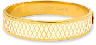 Halcyon Days 13mm Parterre Cream Gold Hinged Bangle HBPAR0513G, MPN: HBPAR0513G, 5060171106098