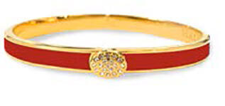 Halcyon Days 6mm Skinny Plain Pave Button RedGold Hinged Bangle HBPSB0606G, MPN: HBPSB0606G, 506017…