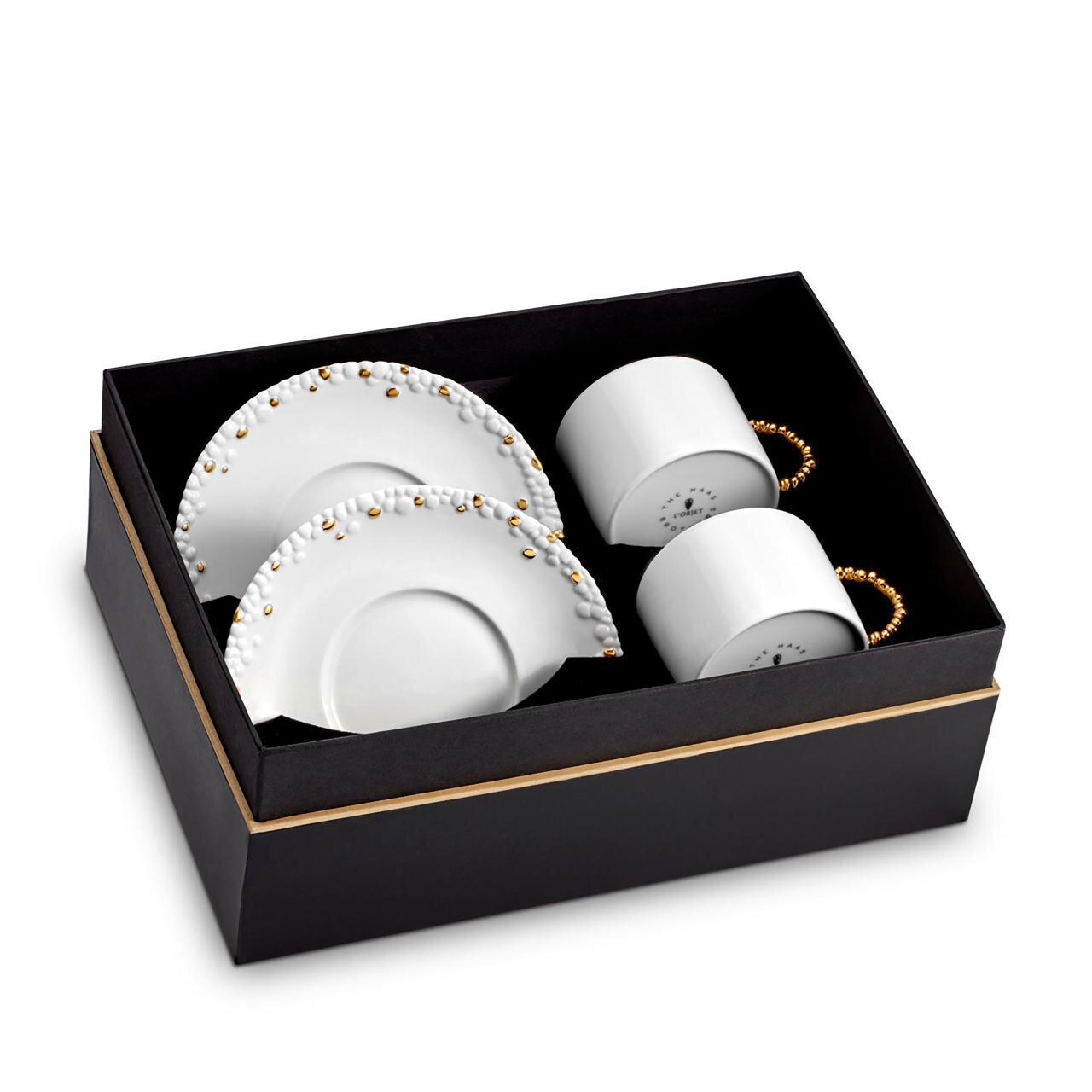 L&#39;Objet Haas Mojave Tea Cup Saucer (Set of 2) Gold HB253, MPN: HB253,