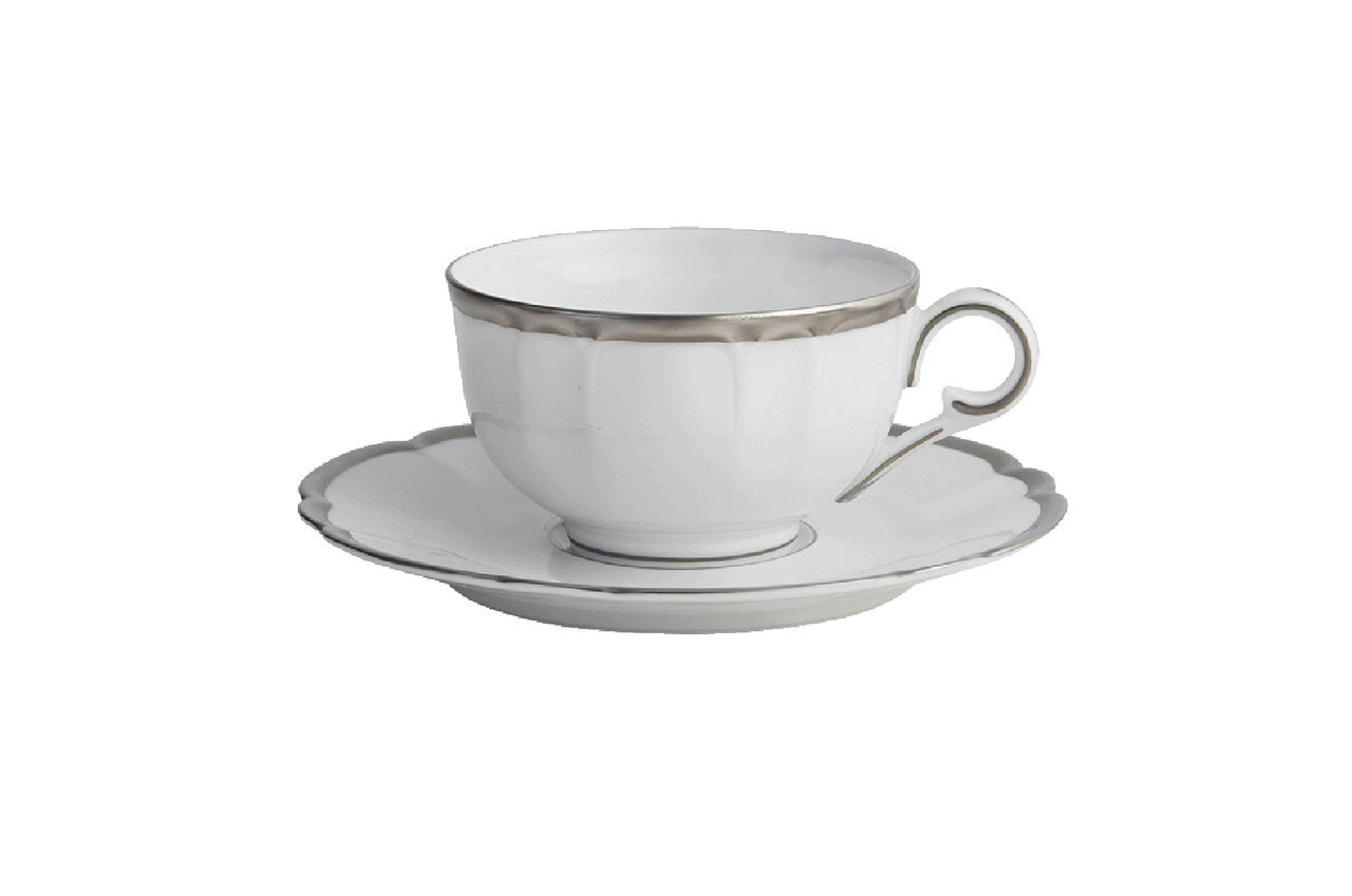 Robert Haviland Colette Platinum Tea Cup and Saucer HP438222, MPN: HP438222,