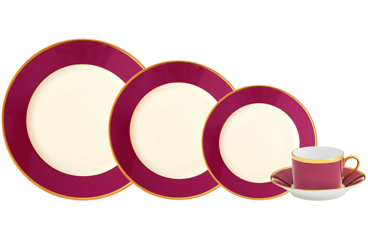 Robert Haviland Arc En Ciel Fuschia 5 Piece Place Setting HP513, MPN: HP513,