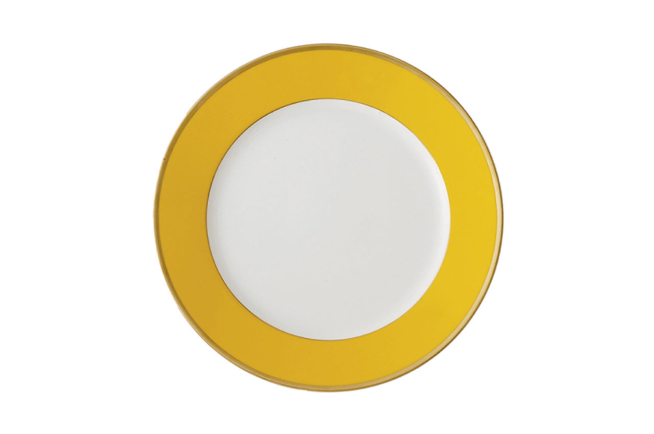 Robert Haviland Arc En Ciel Yellow Rim Soup Plate 9 Inch HP59032, MPN: HP59032,