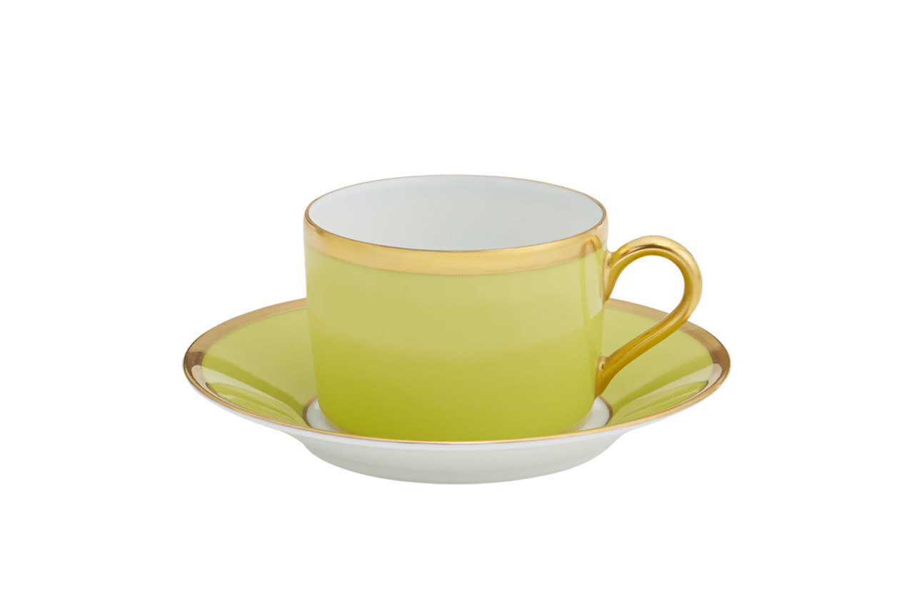 Robert Haviland Arc En Ciel Almond Green Tea Cup and Saucer HP68322