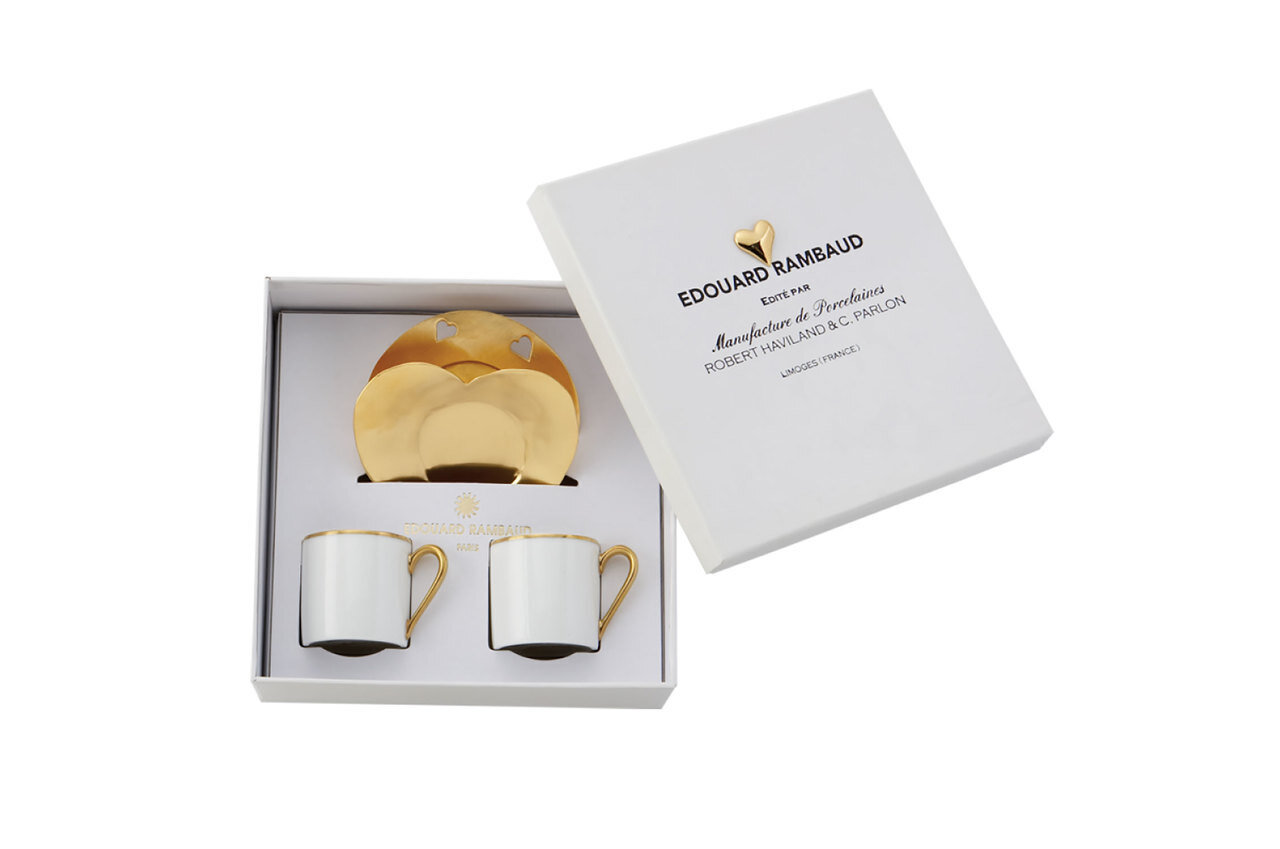 Robert Haviland Versailles White Bisc Platinum Filet Gold Hearts HP2074, MPN: HP2074,