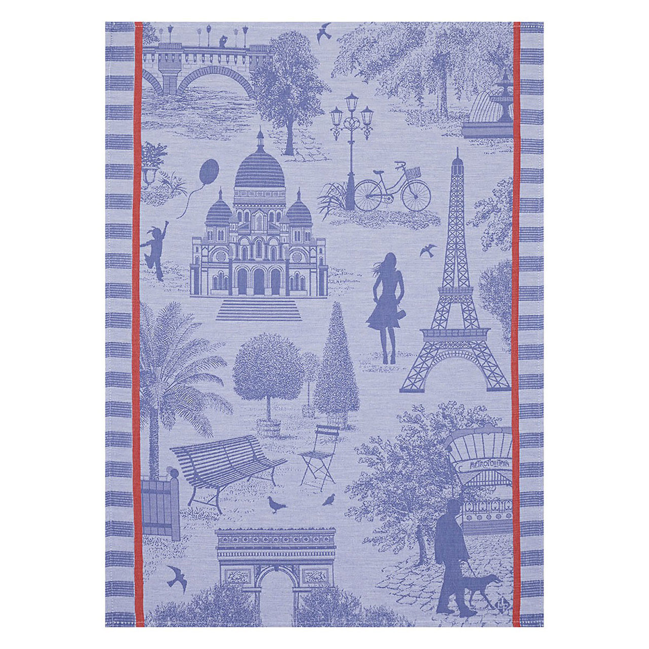 Le Jacquard Toile De Paris Purple Tea Towel 24x31 Set of 4, MPN: 25135, 3660269251352