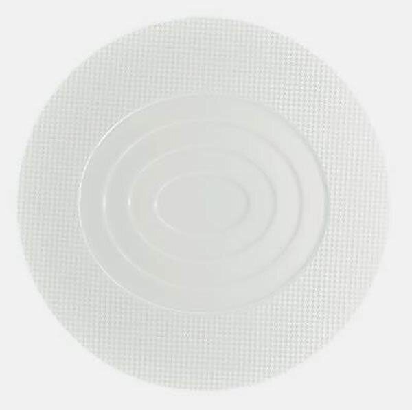 Raynaud Checks Round Buffet Plate Concentric Oval Center