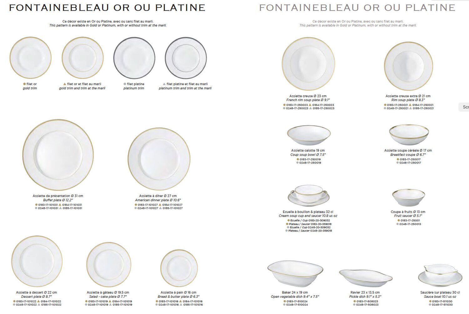 Raynaud Fontainebleau Gold Or Deep Chop Plate, MPN: 0183-17-501029, 3660006523032