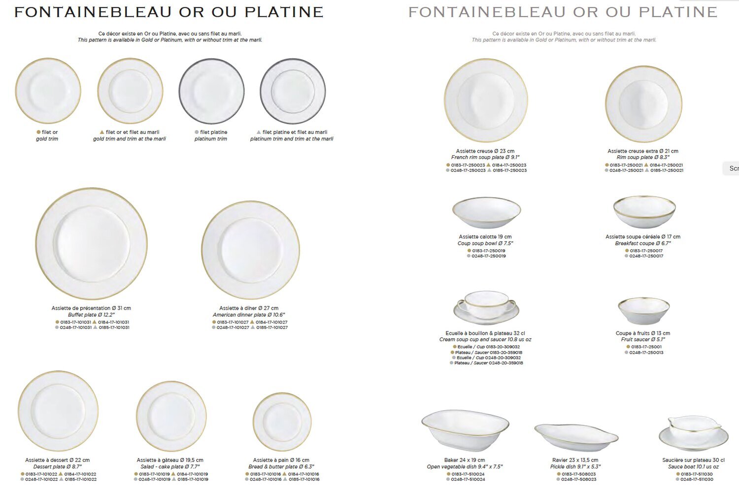 Raynaud Fontainebleau Gold Or Breakfast Saucer, MPN: 0183-19-350018, 3660006523308