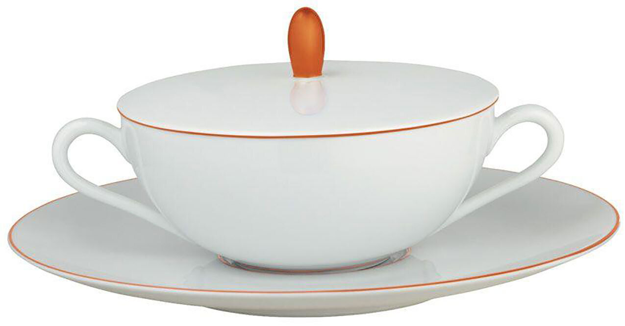 Raynaud Monceau Couleurs Apricot Orange Cover For Cream Soup Cup, MPN: 0361-37-409012, 3660006651063