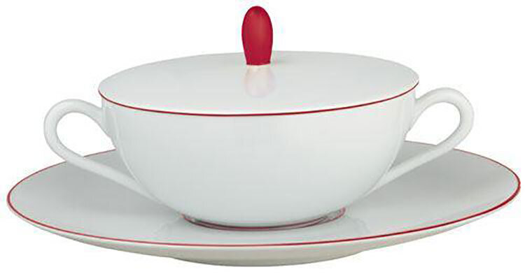 Raynaud Monceau Couleurs Vermilion red Cover For Cream Soup Cup, MPN: 0365-37-409012, 3660006650721