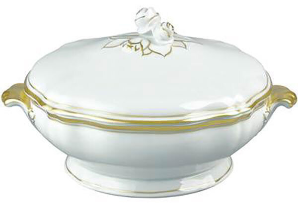 Raynaud Polka Gold Or Covered Vegetable Dish