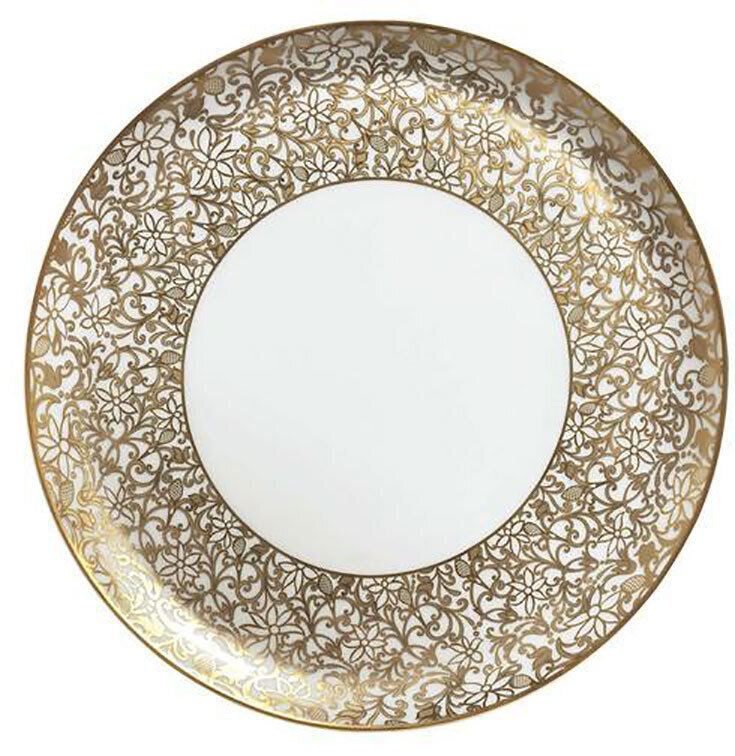 Raynaud Salamanque Gold Or Flat Cake Plate
