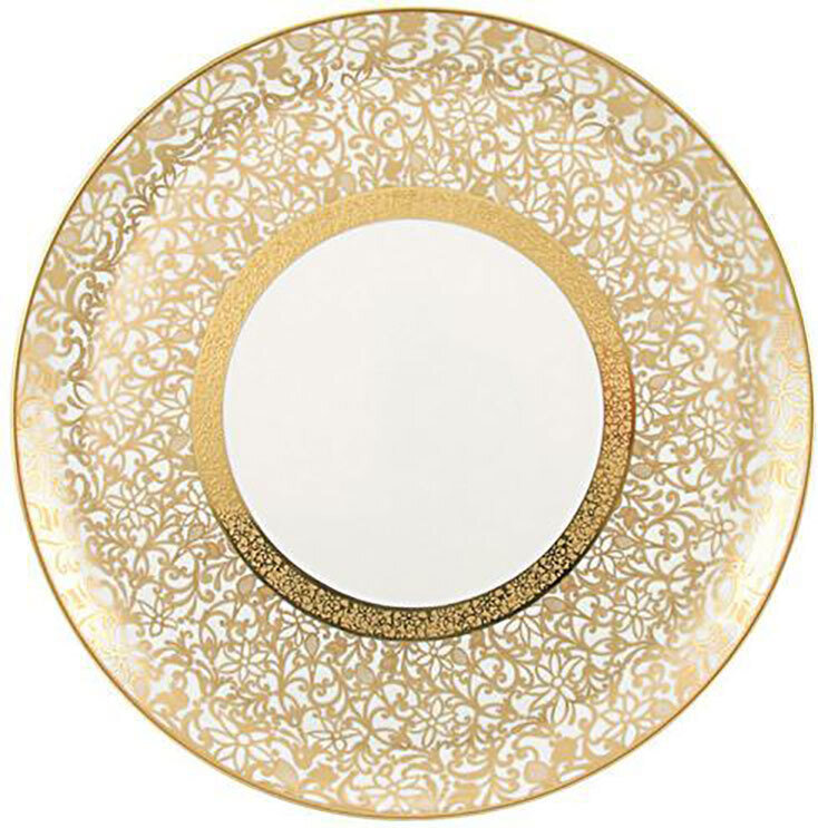Raynaud Tolede Gold White Flat Cake Plate, MPN: 0523-17-504031, 3660006625484