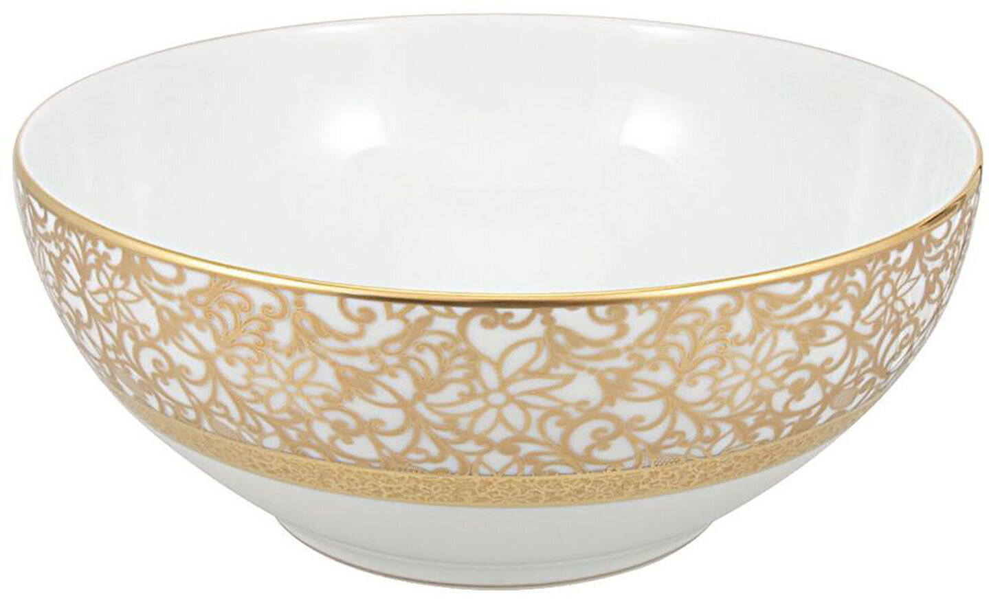 Raynaud Tolede Gold White Salad Bowl Large