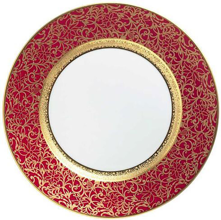 Raynaud Tolede Red Gold American Dinner Plate