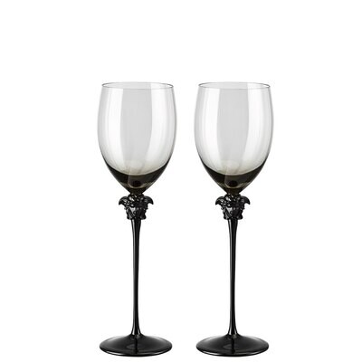 Versace Lumiere Haze Medusa Red Wine Set of Two 16 oz, MPN: 20665-321392-48802, 790955005389