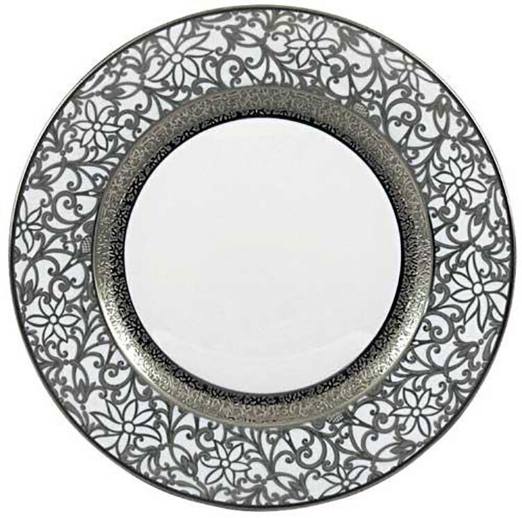 Raynaud Tolede White Platinum Salad Cake Plate