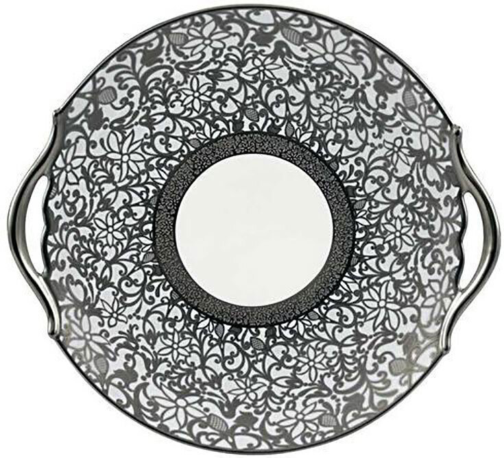 Raynaud Tolede White Platinum Cake Dish With Hands, MPN: 0530-17-506025, 3660006627716