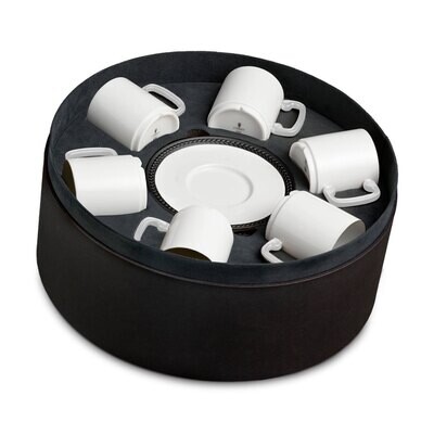 L&#39;Objet Soie Tressee Black Espresso Cup with Saucer (Set of 6) ST556, MPN: ST556,