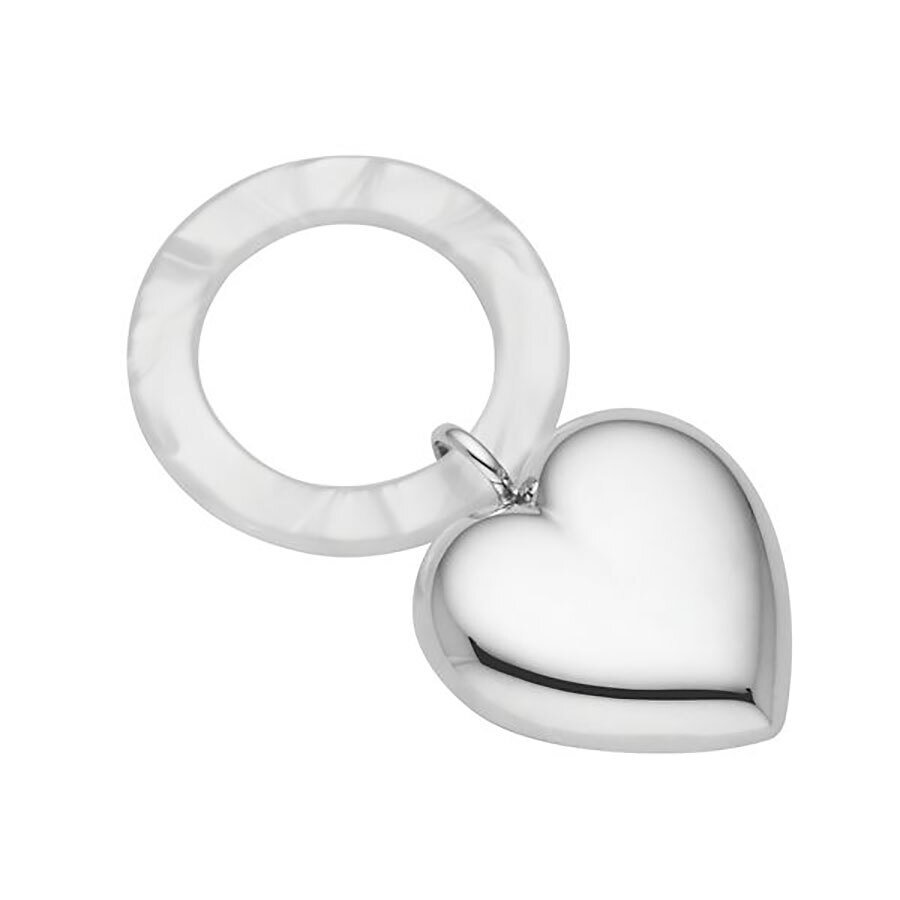 Reed and Barton Micaela Heart Silverplate Rattle, MPN: 885006, 735092263186