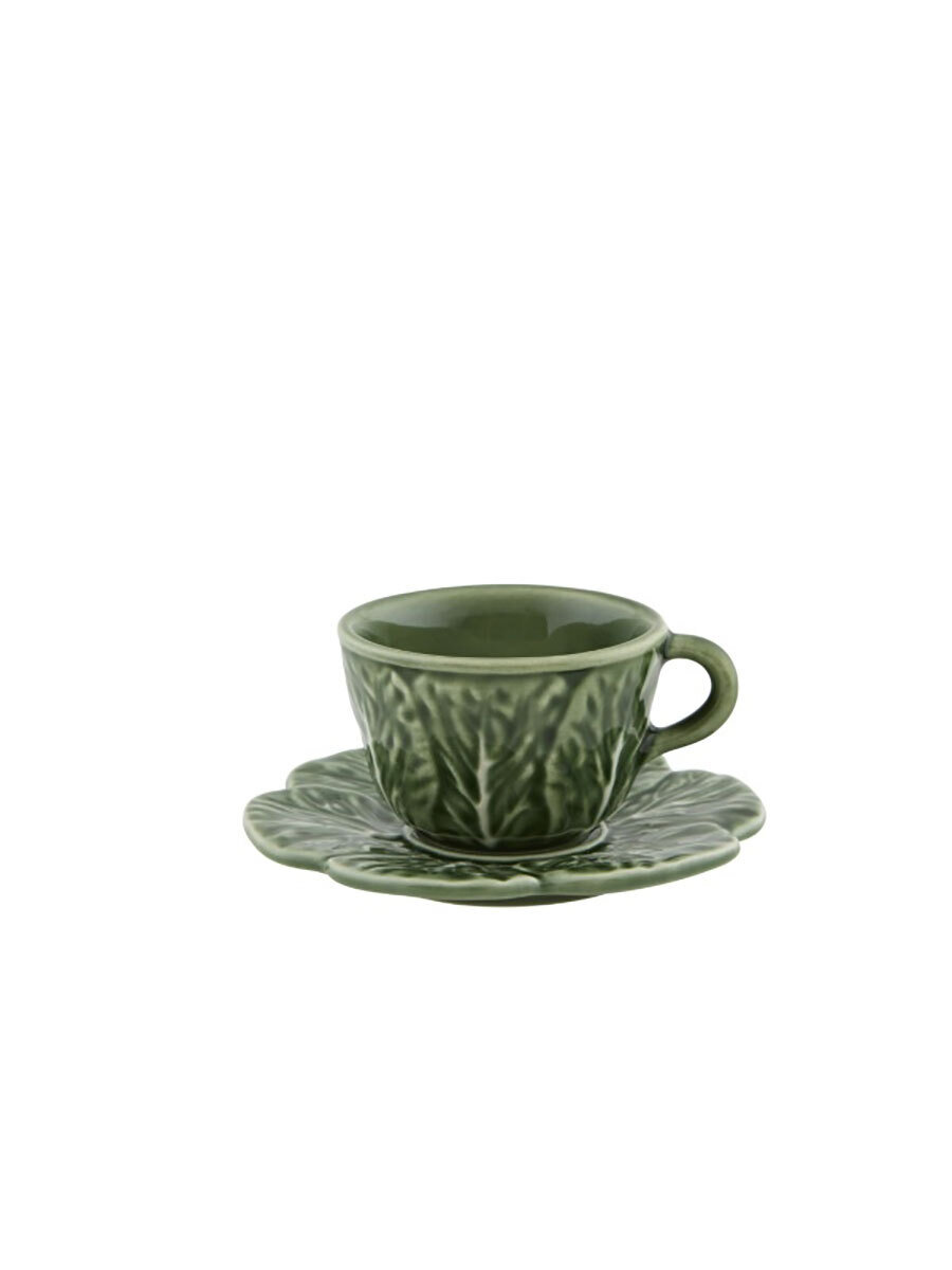 Bordallo Pinheiro Pinheiro Cabbage Coffee Cup and Saucer Green, MPN: 65021405, 5600413603833