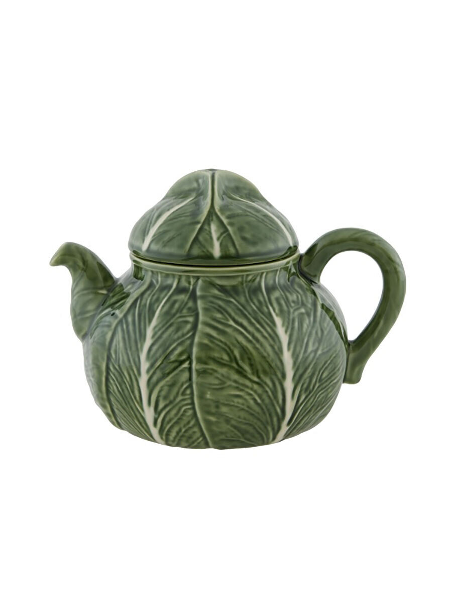 Bordallo Pinheiro Cabbage Tea Pot Green