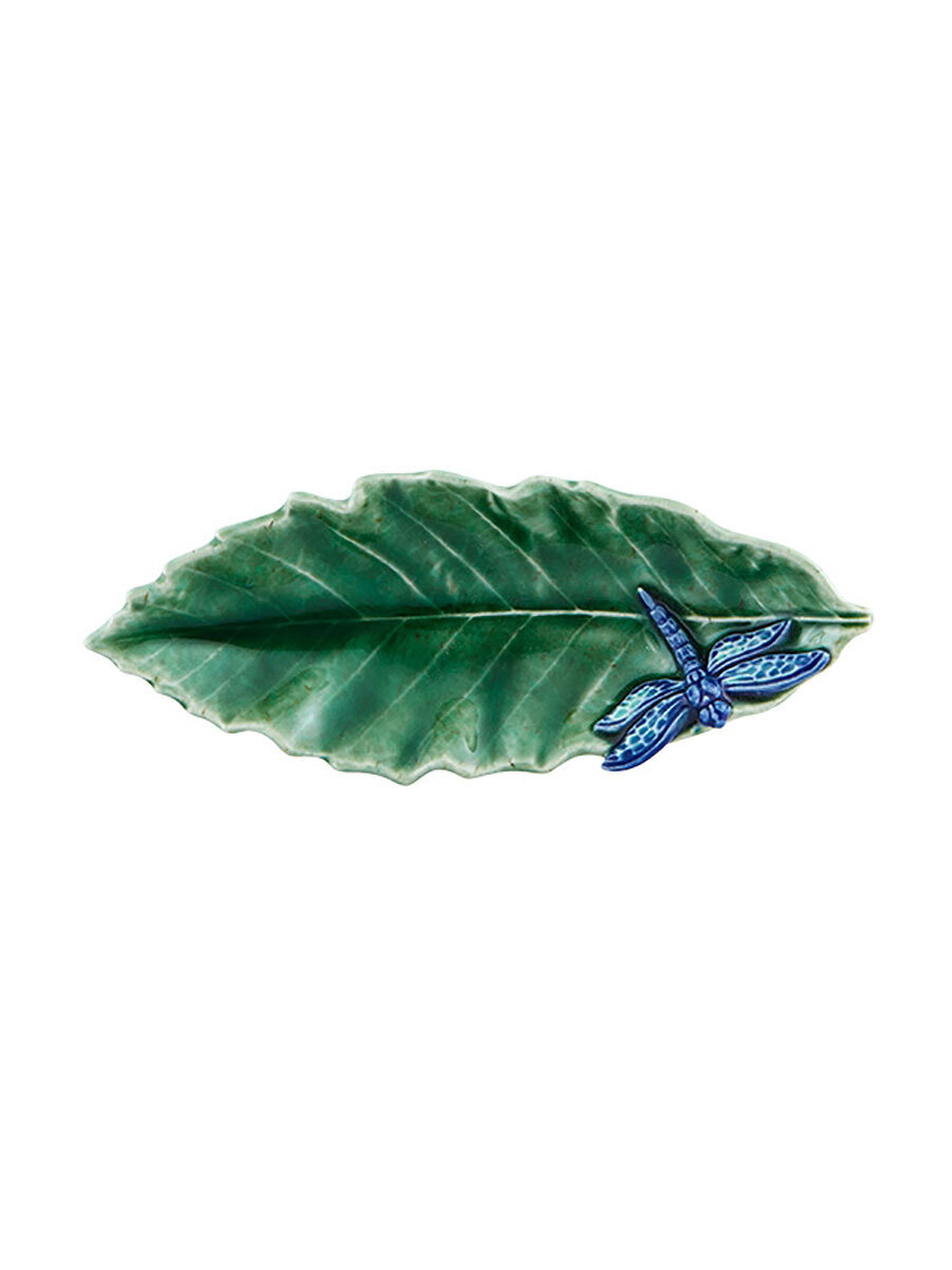 Bordallo Pinheiro Pinheiro Countryside Leaves Chestnut Leaff 16 cm with Dragonfly Decorated, MPN: 6…