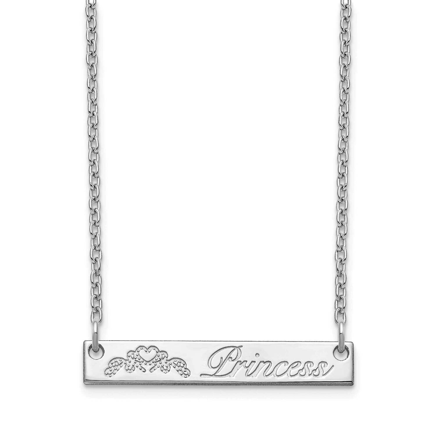 Engravable Customized Bar Necklace 10k White Gold 10XNA1040W