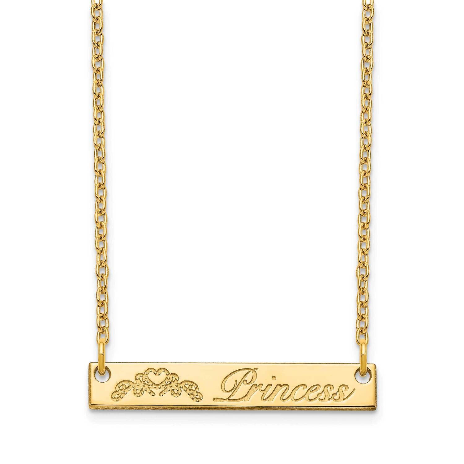 Engravable Customized Bar Necklace 10k Gold 10XNA1040Y, MPN: 10XNA1040Y, 191101990069