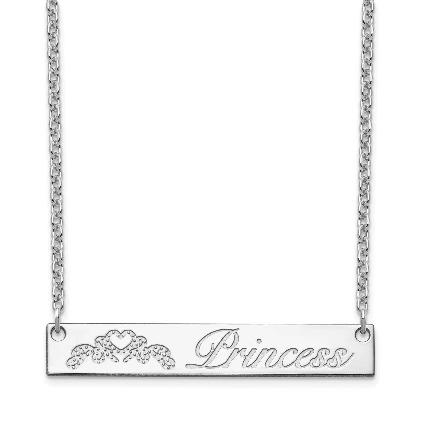 Engravable Customized Bar Necklace 10k White Gold 10XNA1041W, MPN: 10XNA1041W, 191101990090