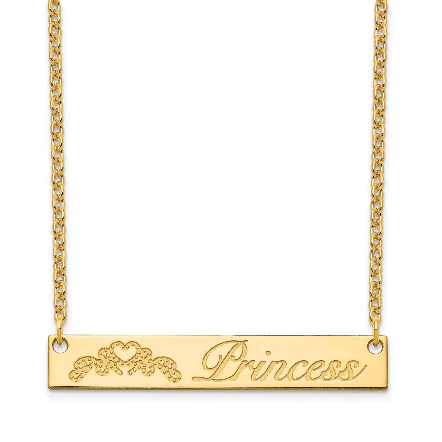 Engravable Customized Bar Necklace 10k Gold 10XNA1041Y